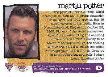1995 Futera #5 Martin Potter Back